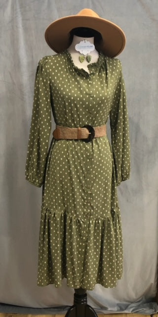 Tia Print Button Front Dress