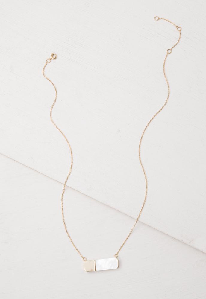 Courage Light and Gold Mother of Pearl Necklace