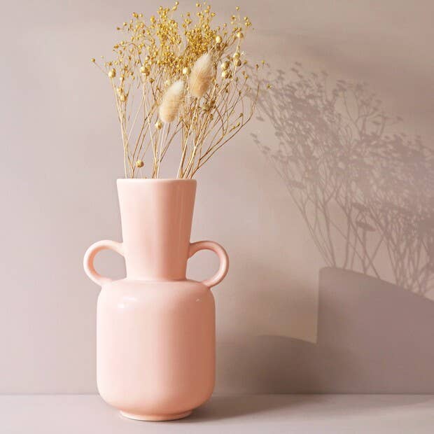 Pink Ceramic Vase With Handles Lisa Angel Homeware Collection Peach Pink Homeware