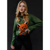 Tiger Patten Sweater in Jade Green