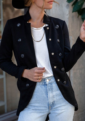 Double Breasted Military Blazer