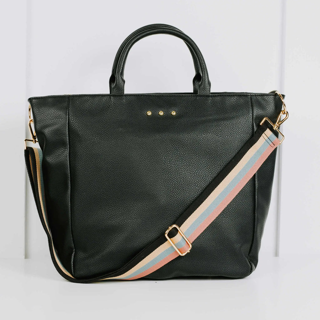Kaia Vegan Leather Travel Bag in Black