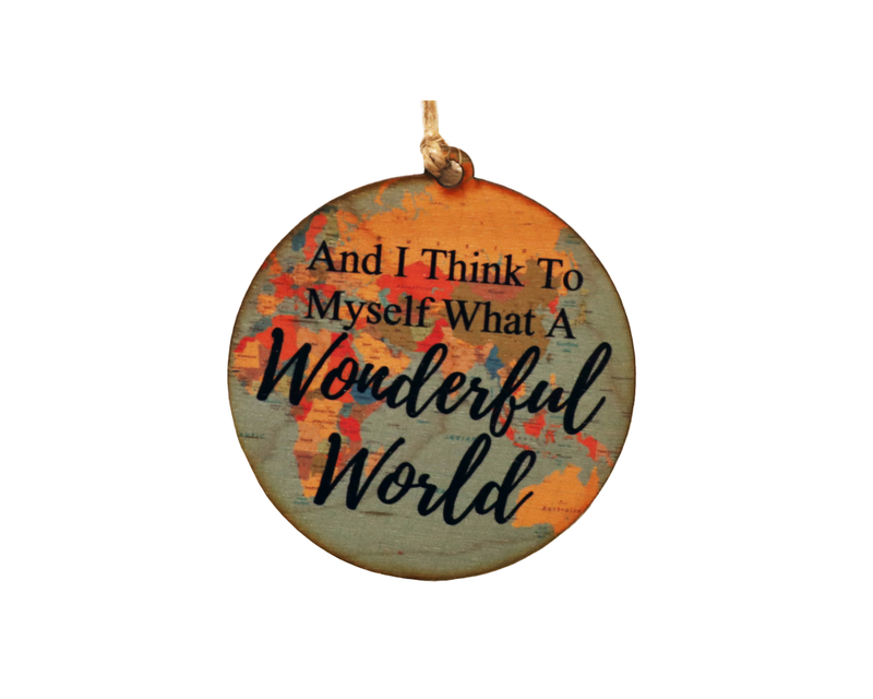 Wonderful World Wooden Christmas Ornament