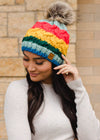Colorful Stripe Pom Hat by Panache