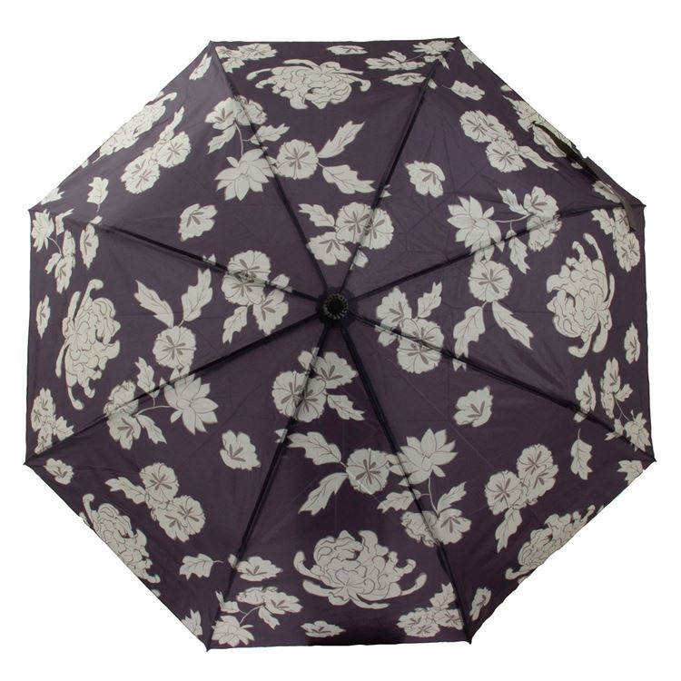 Black and Cream Floral Travel Umbrella