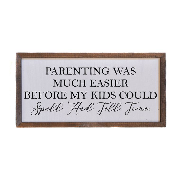 Spell and Tell Time Wooden Sign